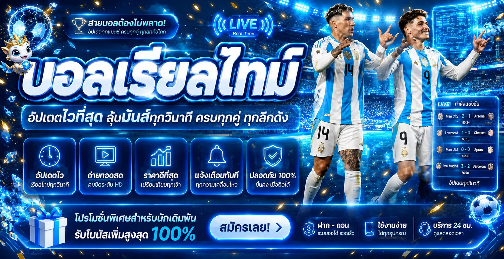 ภาพข้อมูลบอลสดและบริการเรียลไทม์บน vio789